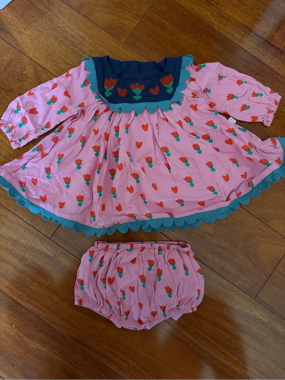 Stella McCartney Pink Teal Red Floral Baby Matching Set